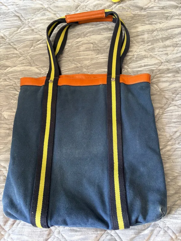 Tory Burch Canvas Tote with Leather Handles - Image 6