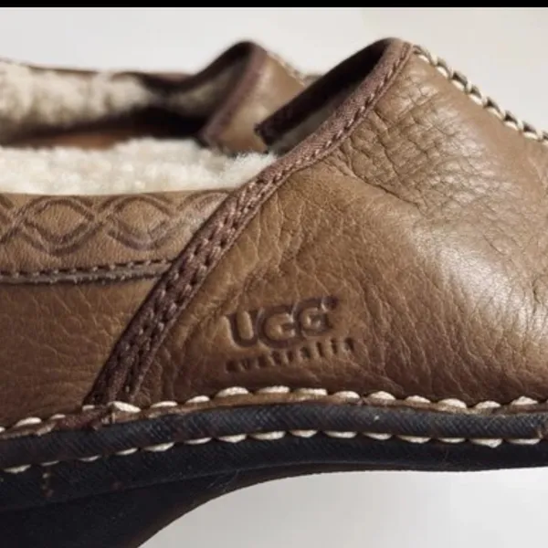 UGG Bettey 1928 Shearling Lined Brown Leather Tan Slip-On Shoes Size 7 - Image 11
