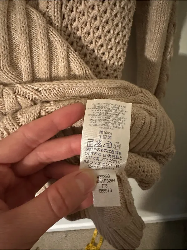 Land’s End cable knit sweater oatmeal - Image 4