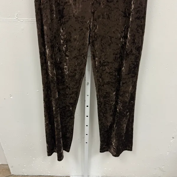 Anthropologie En Saison Madeleine Velvet Straight Leg Pants XL Brown Relaxed Fit - Image 5