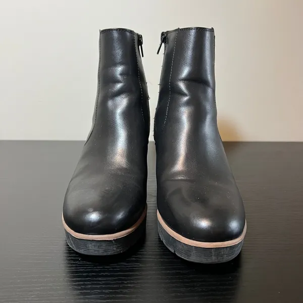 Soul Naturalizer Apollo Black Wedge Ankle Boots Women's 9.5 M Side Zip Booties - Image 3