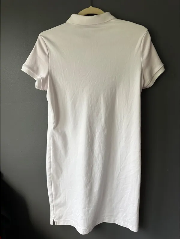 Ralph Lauren White Polo Shirt Dress with Navy Logo - Size Large - Image 2
