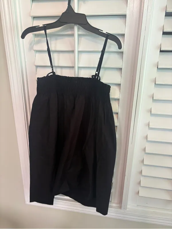 No Boundaries Black Smocked Cotton Poplin Mini Dress Size XS - Image 3