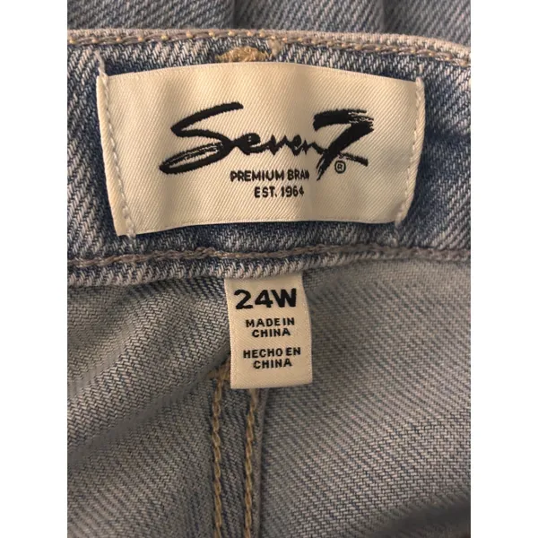 Seven7 Women Loose Straight Jean 24W Light Blue High Rise Classic Minimalist - Image 5