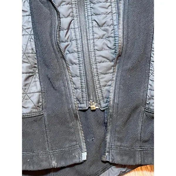 Lululemon‎ Fleecy Keen Quilted Fleece Hooded Jacket Black Womens Size 4 FLAW** - Image 14