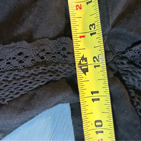 Old Navy Black Cotton Lace Tank Top, Size L - Image 7