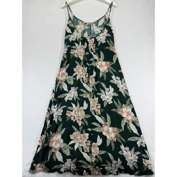 Show Me Your‎ Mumu Dark Green Floral Tropical Maxi Slip Dress Small READ - Image 8