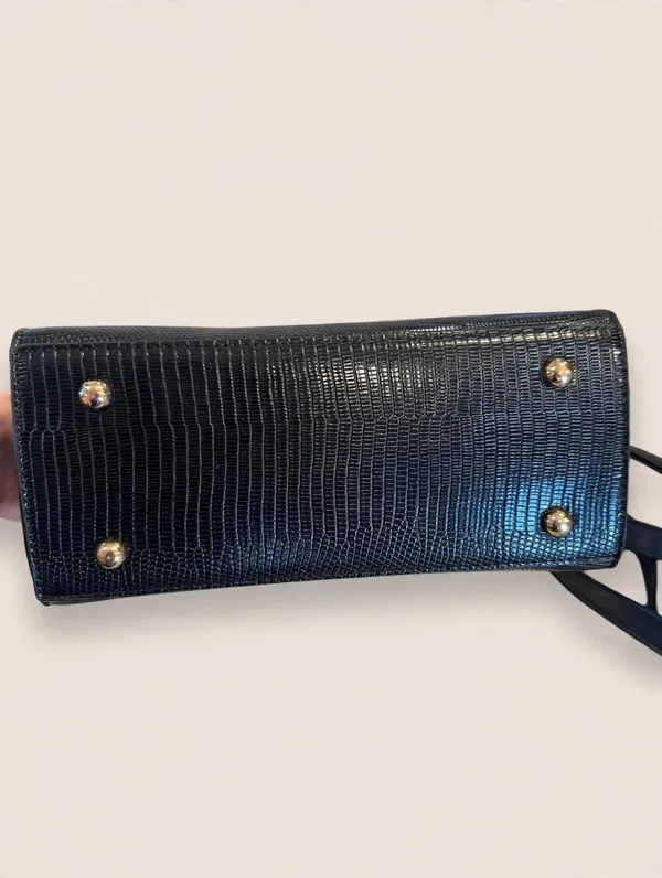 Dune London Women's Brown Black Lizard Embossed Leather Handbag Crossbody - Image 3