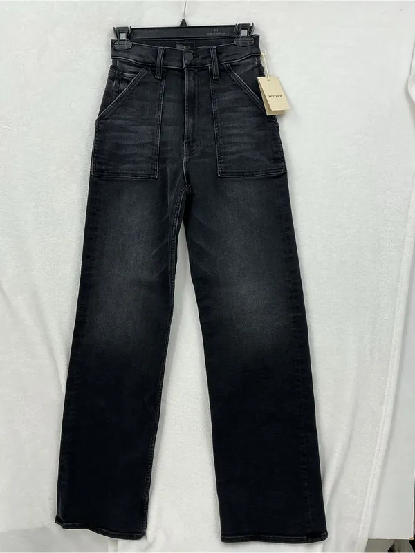 MOTHER Black High-Rise Wide Leg Jeans 1171 - Image 2