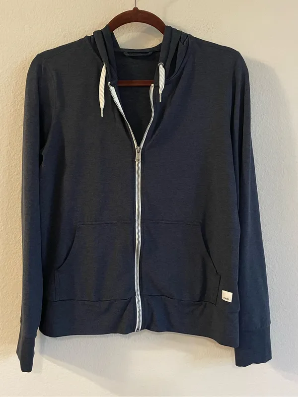 Vuori Womens Shirt Halo Performance Hoodie 2.0 Midnight Heather Size Small - Image 3