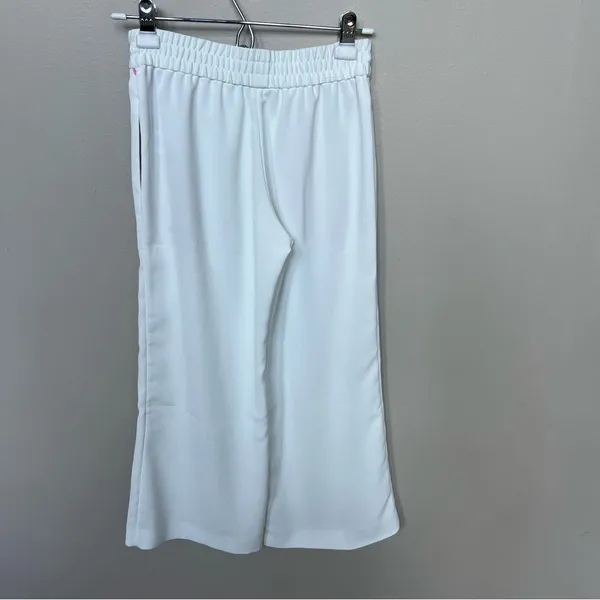 Alice + Olivia White Benny Crepe Cropped Drawstring Pants Size 0 - Image 7