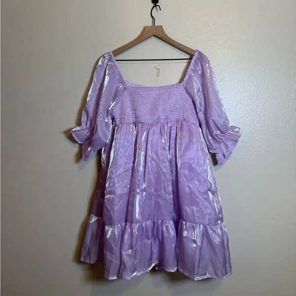 Baltic Born Medea Babydoll Chiffon Mini Dress In Lilac‎ Purple - Image 6