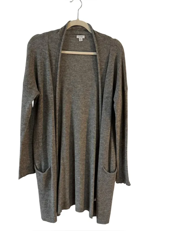 Cuyana Single Origin Cashmere Long Cardigan Gray Size M/L - Image 2