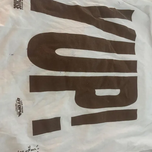 Authentic Travis Scott Utopia "YUP!" graphic t-shirt in whiteUnisex one-size fit - Image 2