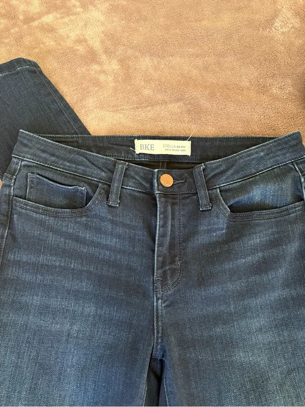 BKE Stella Mid-Rise Skinny Jeans Dark Wash Slim Fit Size 28x31.5 - Image 4
