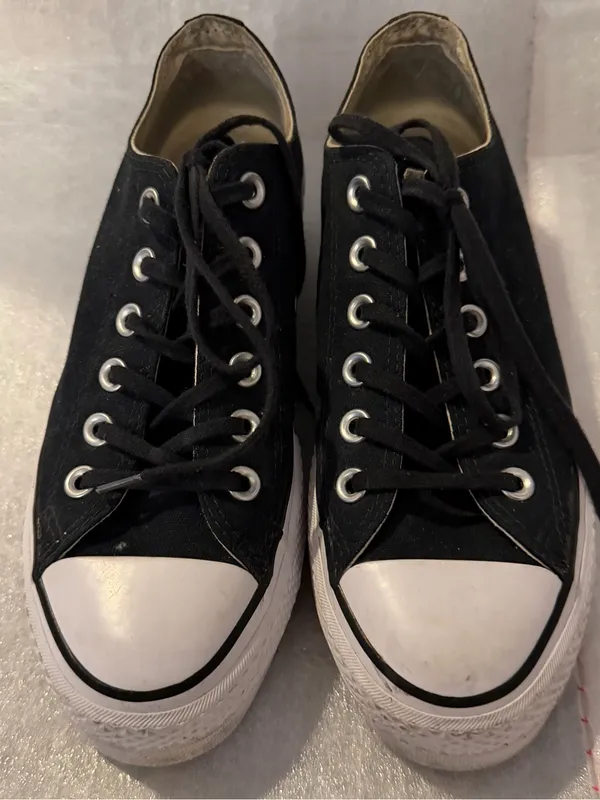 Converse Black and White Low-Top Canvas Sneakers - Image 3