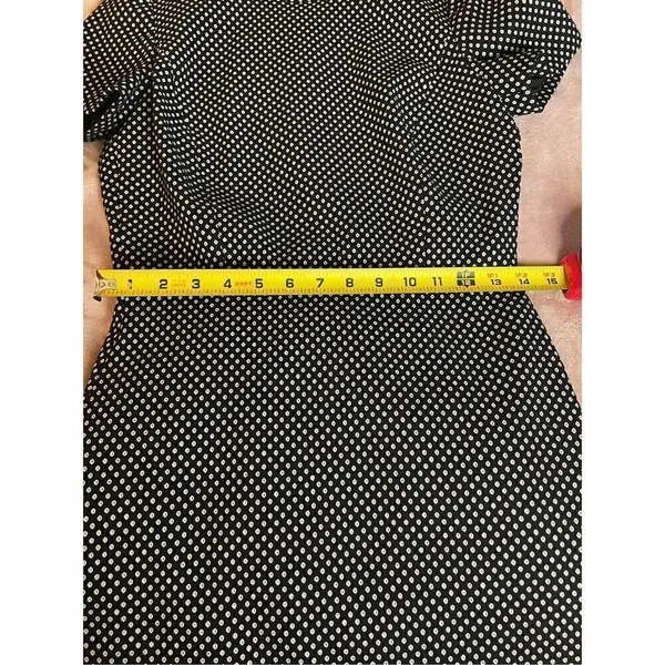 NWT JCrew Mock Neck Jacquered Sheath Dress Black/ Metallic Gold Short Sleeve Siz - Image 7