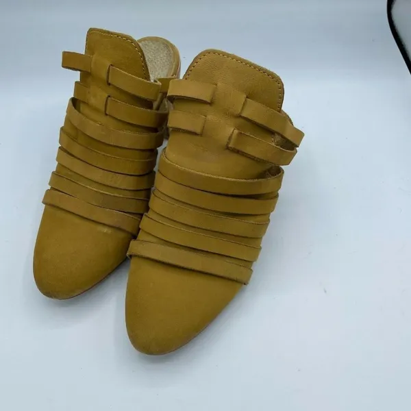 Free People Womens Byron Camel Tan Almond Toe Slide Block Heel Mule Sandal 7 - Image 4