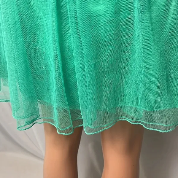 Sequin Hearts Green Strapless Sequin Tulle Fit Flare Dress Lace Up Back Size 5 - Image 7