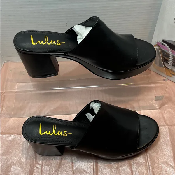 Lulu's Elegant Black Mules - Image 2