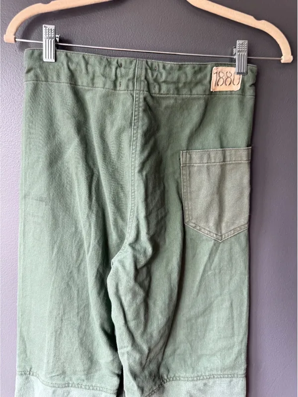 Riley Olive Green Wide Leg Pants with Drawstring Waist XS - Image 9