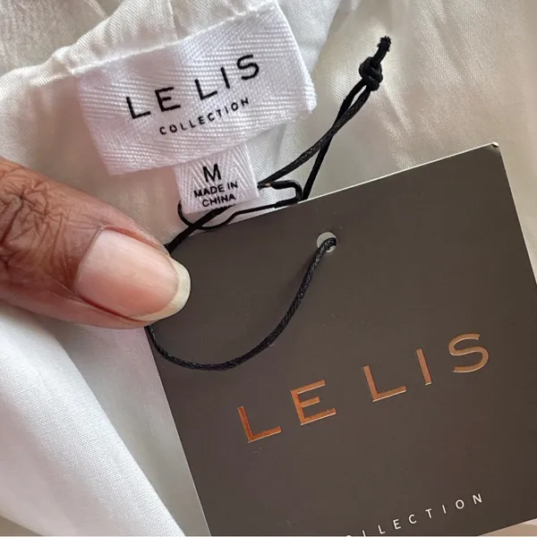 LE LIS | White Paper Bag Drawstring Shorts Sz M - Image 6