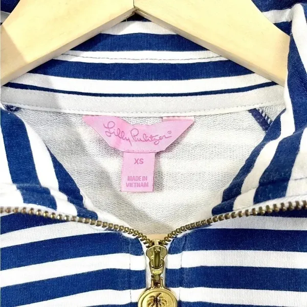 Lilly Pulitzer Striped Half Zip Pullover Sweatshirt - Image 3