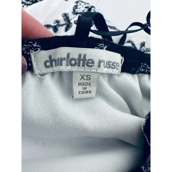 Charlotte Russe Baby Doll Y2K Mini Dress Spaghetti Strap XS Floral Boho Festival - Image 8