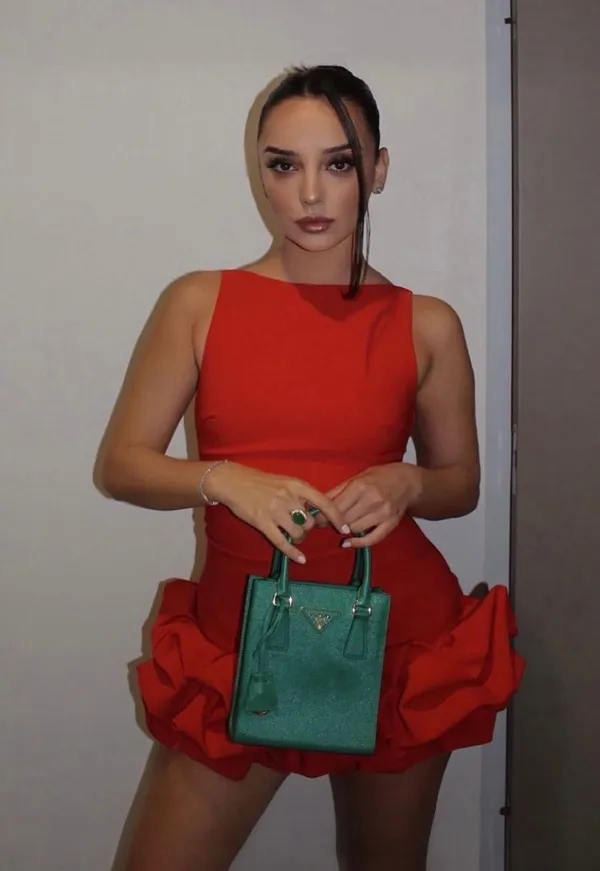 Zara bodysuit dress Red Ruffle skirt bodycon formal evening date coctail - Image 6