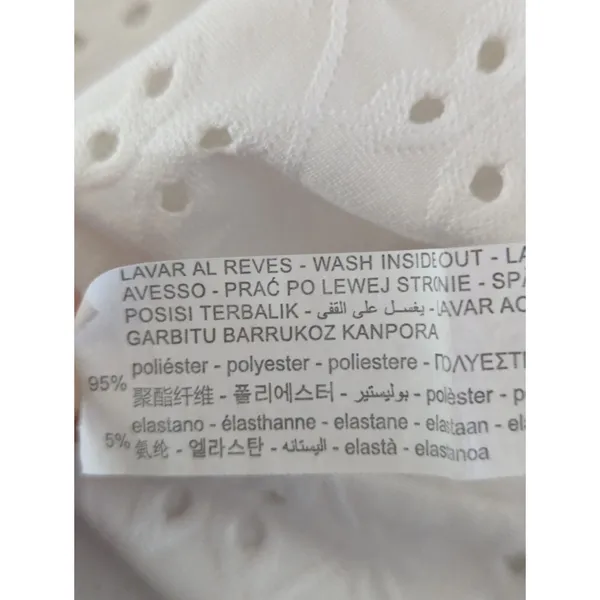Zara White Blouse Embroidered‎ Eyelet Ruffled Top Women's Small Coastal Boho - Image 4