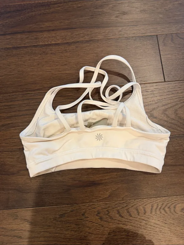 Athleta White Strappy Crossback Sports Bralette Size XS - C33-065 - Image 4