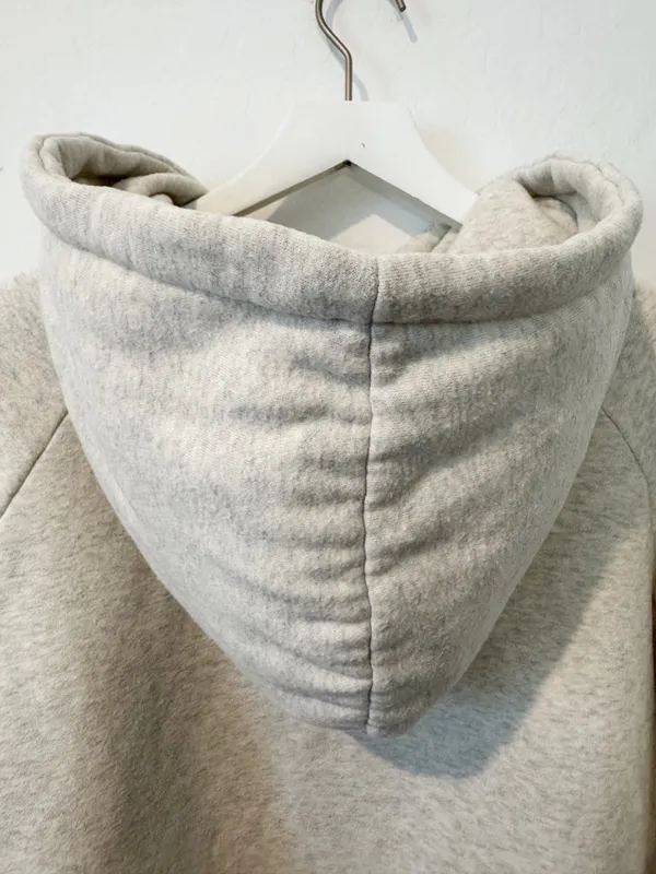 POL Hoodie Size Small Light Gray Heathered Fleece Raw Hem‎ Sweatshirt Normcore - Image 8