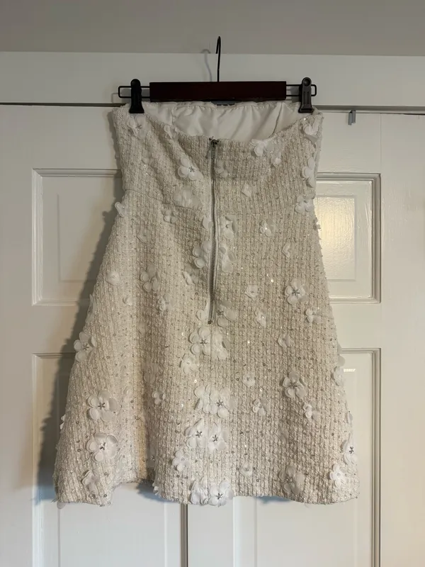 Anthropologie Strapless Tweed Mini Dress - Image 4