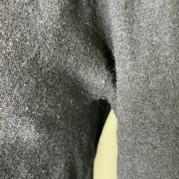 Moth for 3/4 Sleeve Black Wool Blend Blouse Floral Appliqué Detail - Image 3