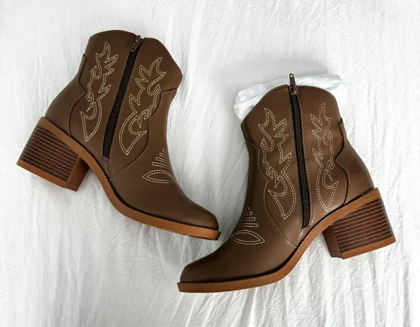 Brown Ankle Cowgirl Boots - Image 2