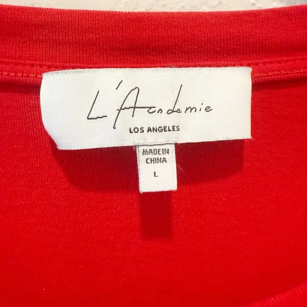 L’ACADAMIE The Nani Mini Dress in Red‎ Orange size Large Tie Waist Sash - Image 5