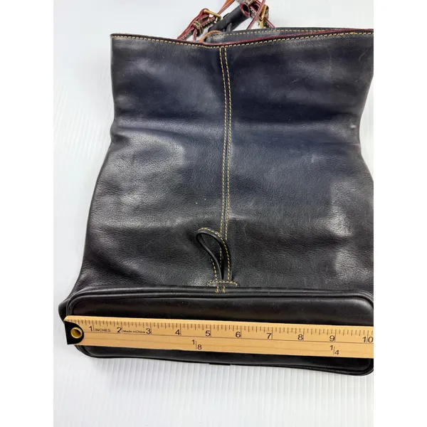 Dooney Bourke Leather Crossbody Bag Flap Top‎ Black Designer Purse - Image 12