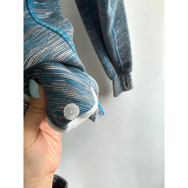 Lululemon Scuba Hoodie Full Zip Blue Grey Space Dye Size 2 Sweatshirt‎ - Image 3