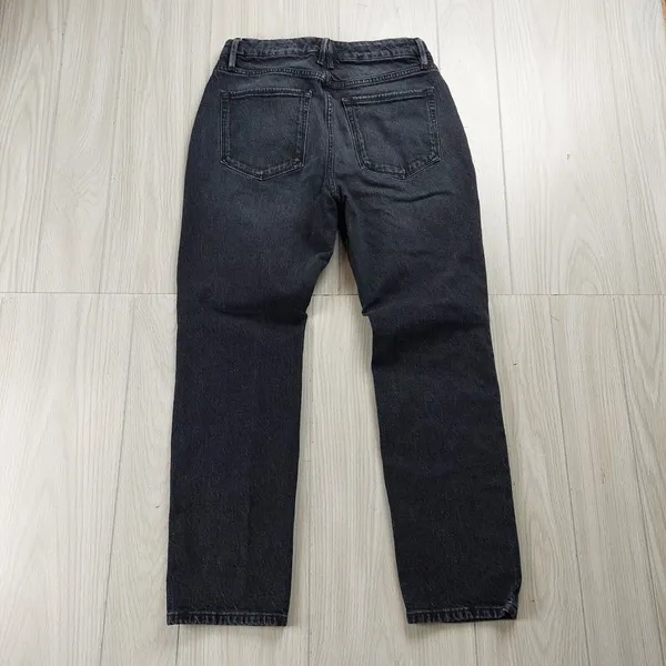 Good American Womens Jeans Size 6/28 Black High Rise Straight Leg Denim Trendy - Image 2