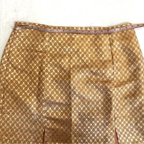 SHEIN Curve two piece metallic gold & pink 2 piece skirt & top set Sz 2X - Image 8