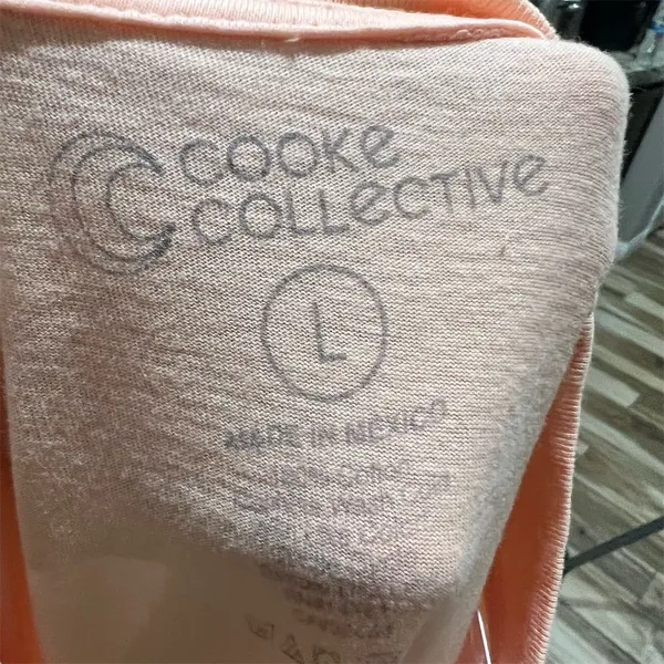 Unif Cookie Collective Unisex Orange Graphic T-Shirt Peach Emoji Short Sleeve Size L - Image 9