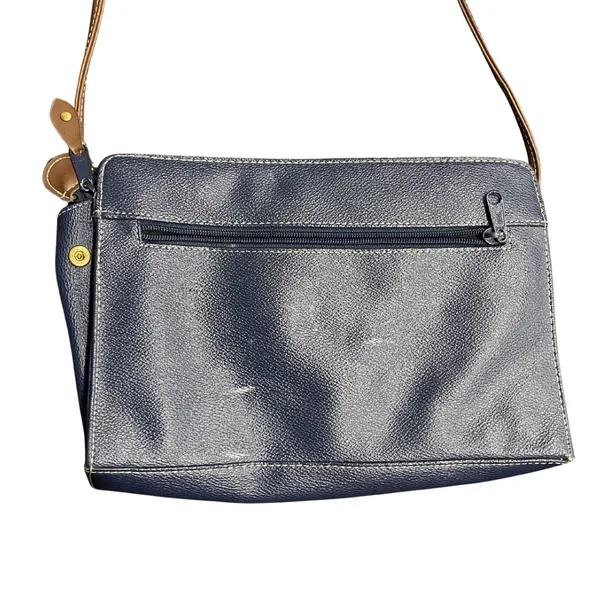 Esprit Crossbody Bag Purse Blue Tan Vintage 90s Y2K Minimalist Quiet Luxury - Image 4