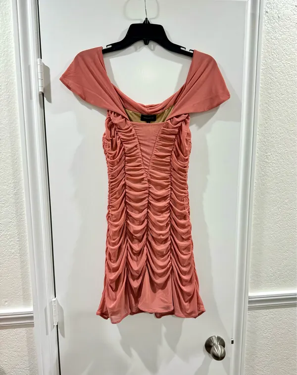 Majorelle Revolve Mesh Off The Shoulder Mini Dress - Image 5