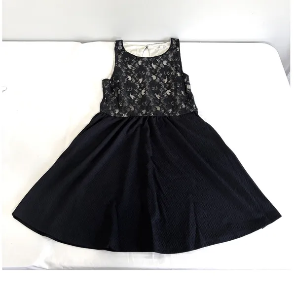 Rewind Navy Lace Skater Dress Large Y2K‎ Coquette Aesthetic Romantic Goth Chic - Image 2