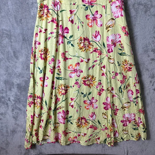 Lulus Parisian Picnic Green Floral Jacquard Puff‎ Sleeve Midi Dress XXL New - Image 6