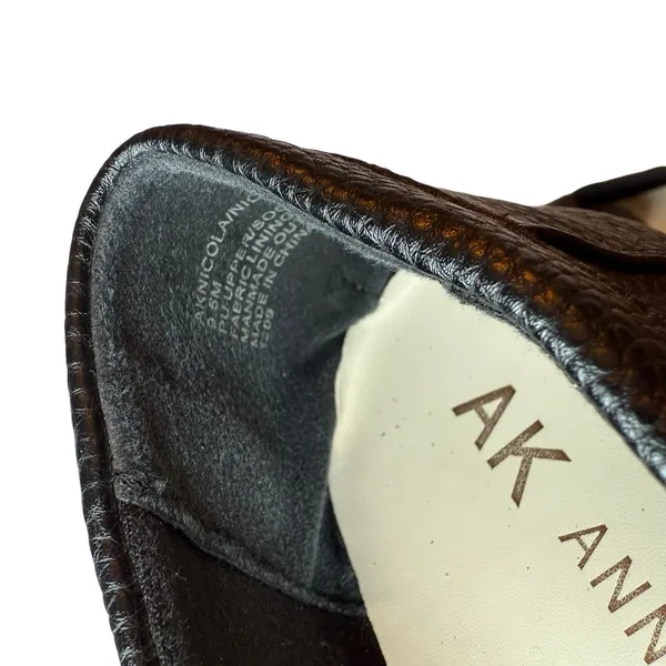 Anne Klein iFlex Nicola Size 9.5M‎ Shoes Black Gold Vegan Comfort Career Loafers - Image 5