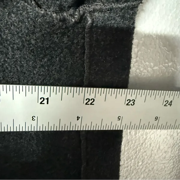 Vintage Eddie Bauer Coat Women M Gray Hood Button Front Wool Nylon Blend Pockets - Image 9