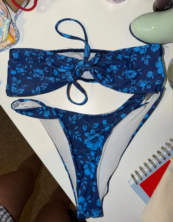 Blue Floral Bikini Set - Image 2