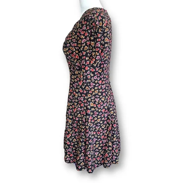 Rampage Vintage 90s Dress‎ Black Dark Floral Sweetheart Neckline Mini Forrest Fairy Boho - Image 7