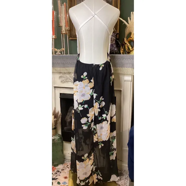 Blooming Jelly Women XL White Lace‎ Floral Maxi Dress Backless Slit Summer Boho - Image 3